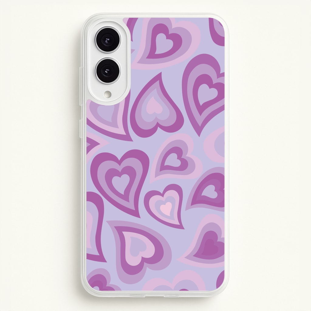 Purple Hearts - Trippy Patterns - Trippy Patterns Phone Case for Galaxy S25 Edge