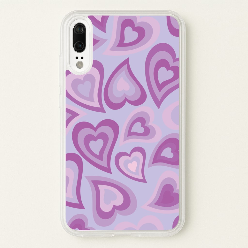 Purple Hearts - Trippy Patterns - Trippy Patterns Phone Case for Huawei P20
