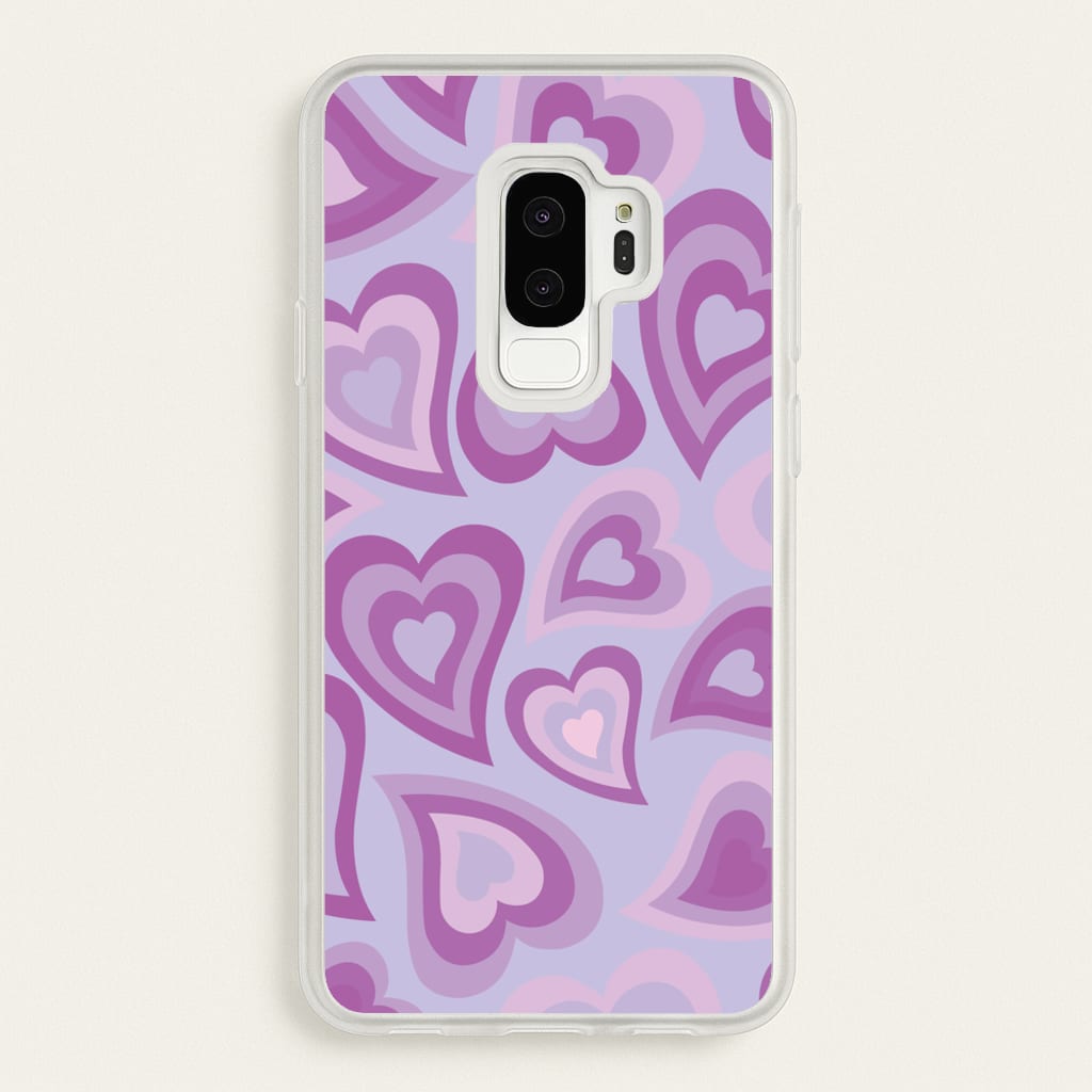 Purple Hearts - Trippy Patterns - Trippy Patterns Phone Case for Galaxy S9 Plus