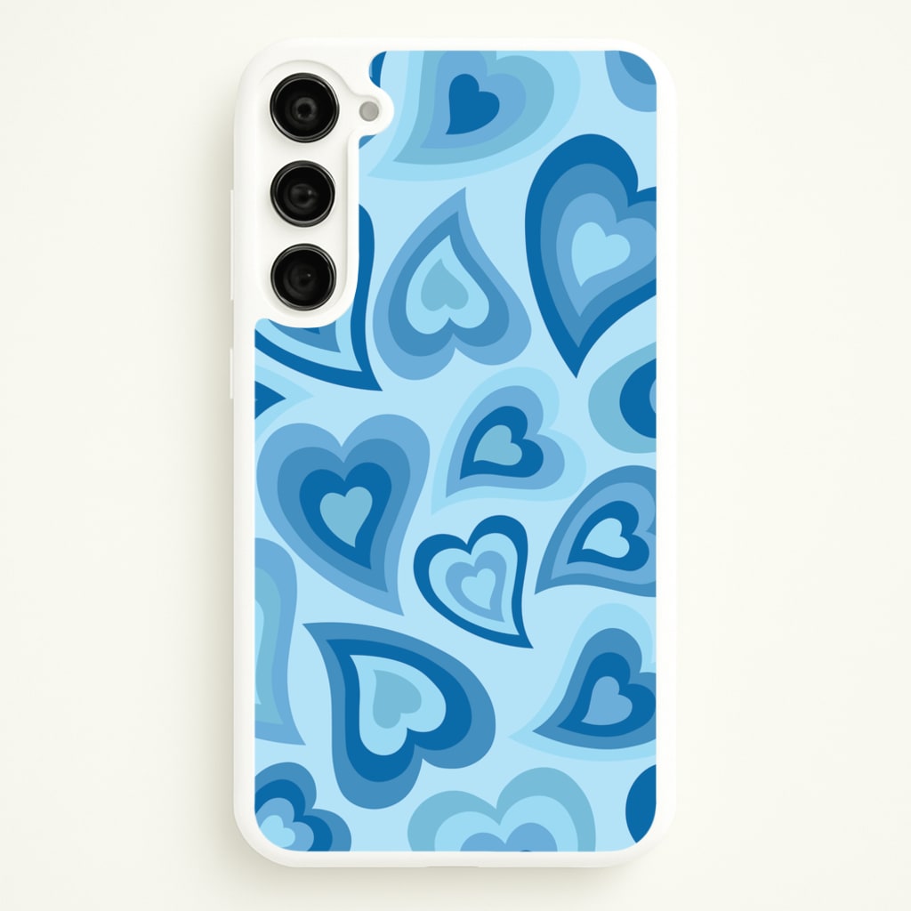 Blue Hearts - Trippy Patterns - Trippy Patterns Phone Case for Galaxy S23