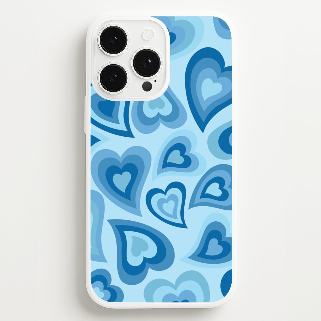Blue Hearts - Trippy Patterns - Trippy Patterns Phone Case for iPhone 13 Pro Max