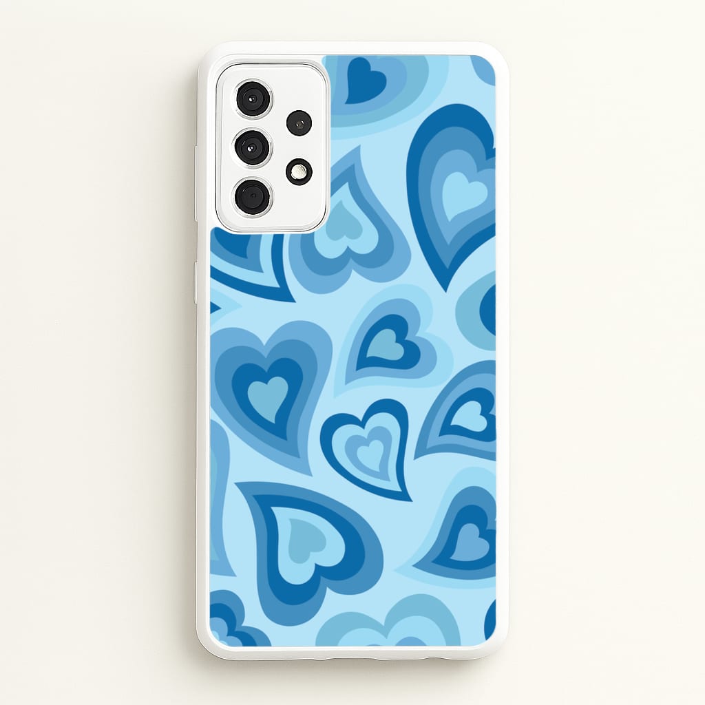 Blue Hearts - Trippy Patterns - Trippy Patterns Phone Case for Galaxy A52 / A52s
