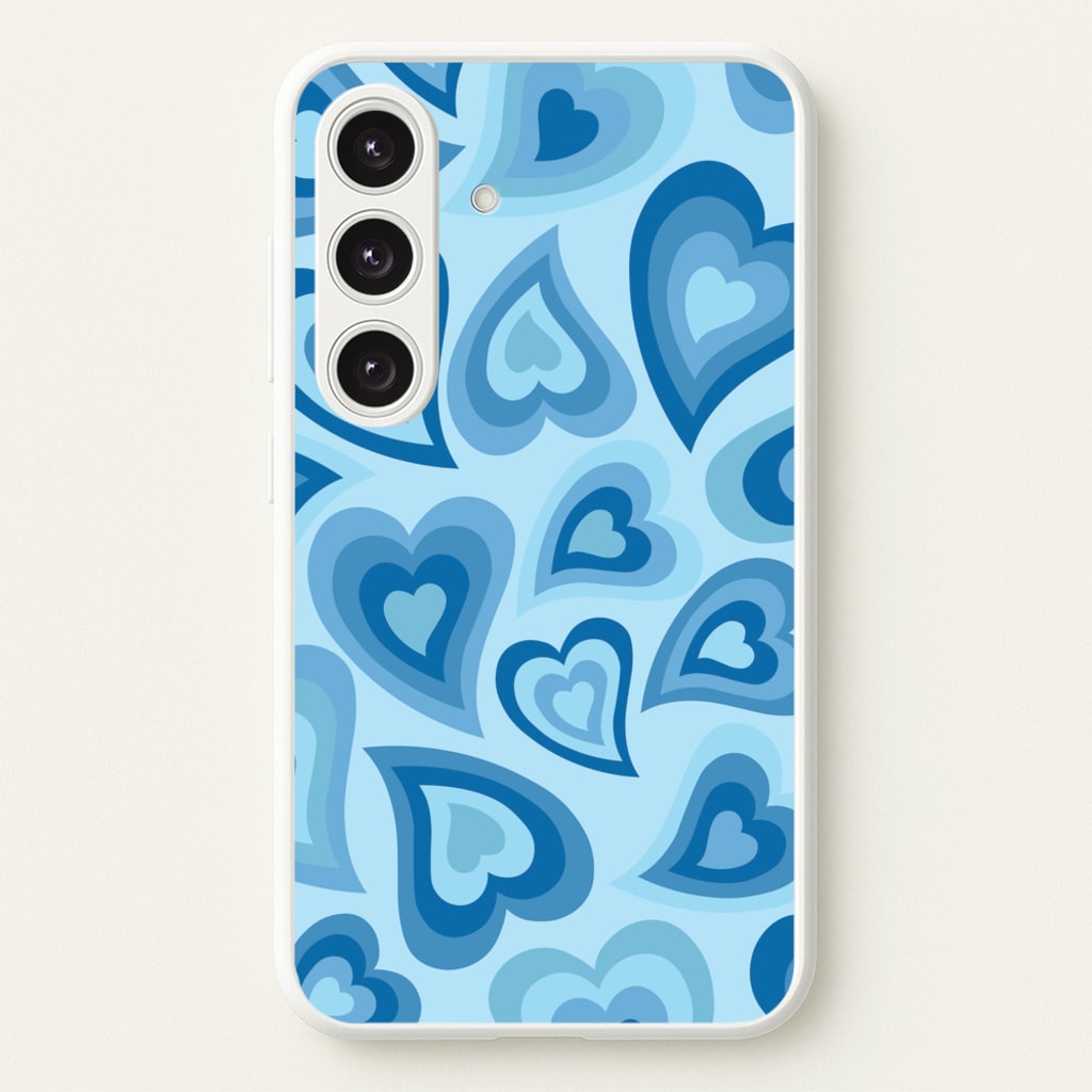 Blue Hearts - Trippy Patterns - Trippy Patterns Phone Case for Galaxy S25