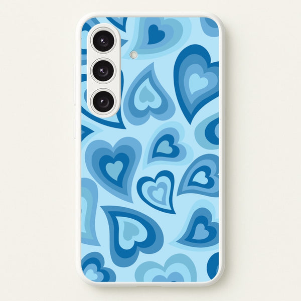 Blue Hearts - Trippy Patterns - Trippy Patterns Phone Case for Galaxy S25