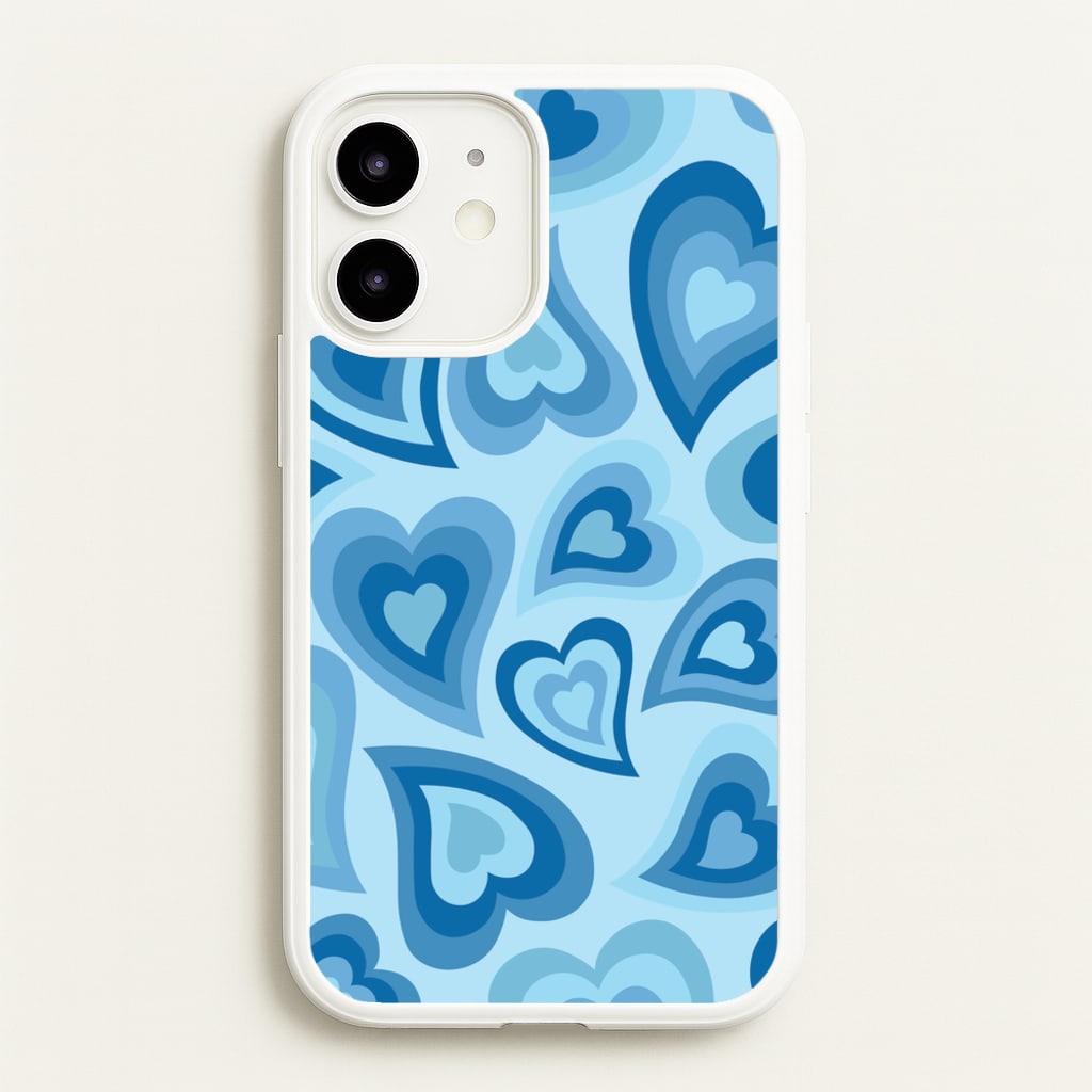Blue Hearts - Trippy Patterns - Trippy Patterns Phone Case for iPhone 12 / 12 Pro
