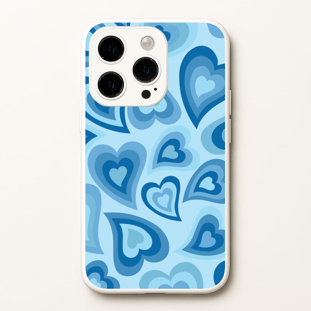 Blue Hearts - Trippy Patterns - Trippy Patterns Phone Case for iPhone 15 Pro