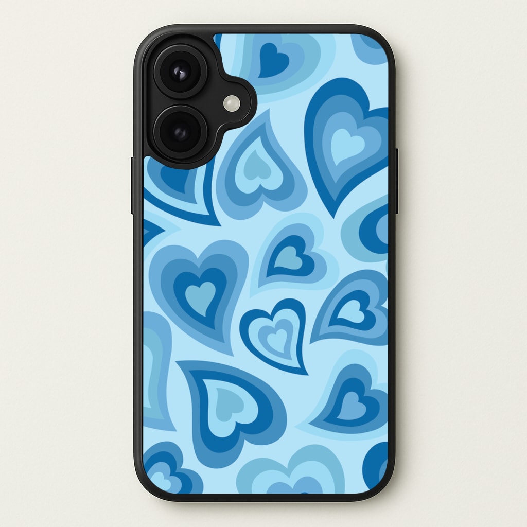 Blue Hearts - Trippy Patterns Phone Case for iPhone 17