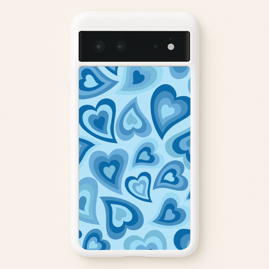 Blue Hearts - Trippy Patterns - Trippy Patterns Phone Case for Google Pixel 6