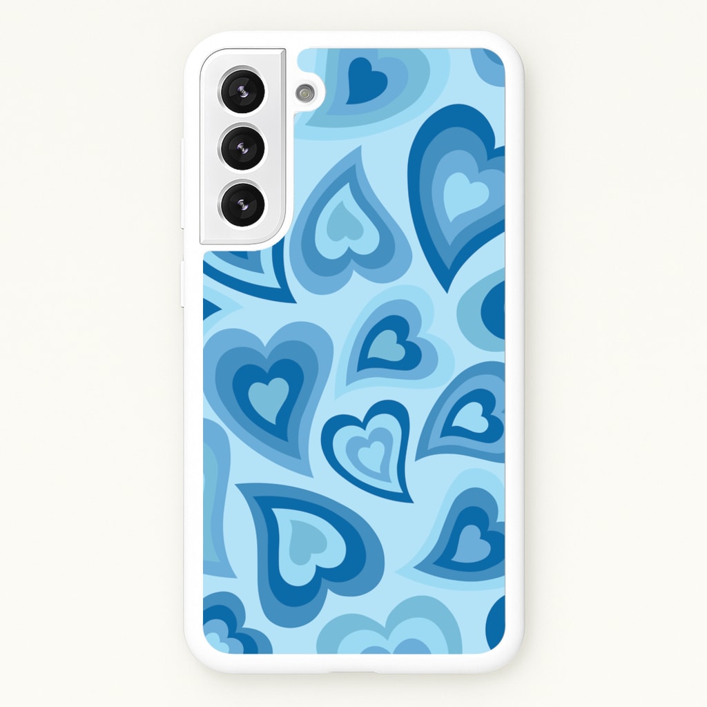 Blue Hearts - Trippy Patterns - Trippy Patterns Phone Case for Galaxy S21FE