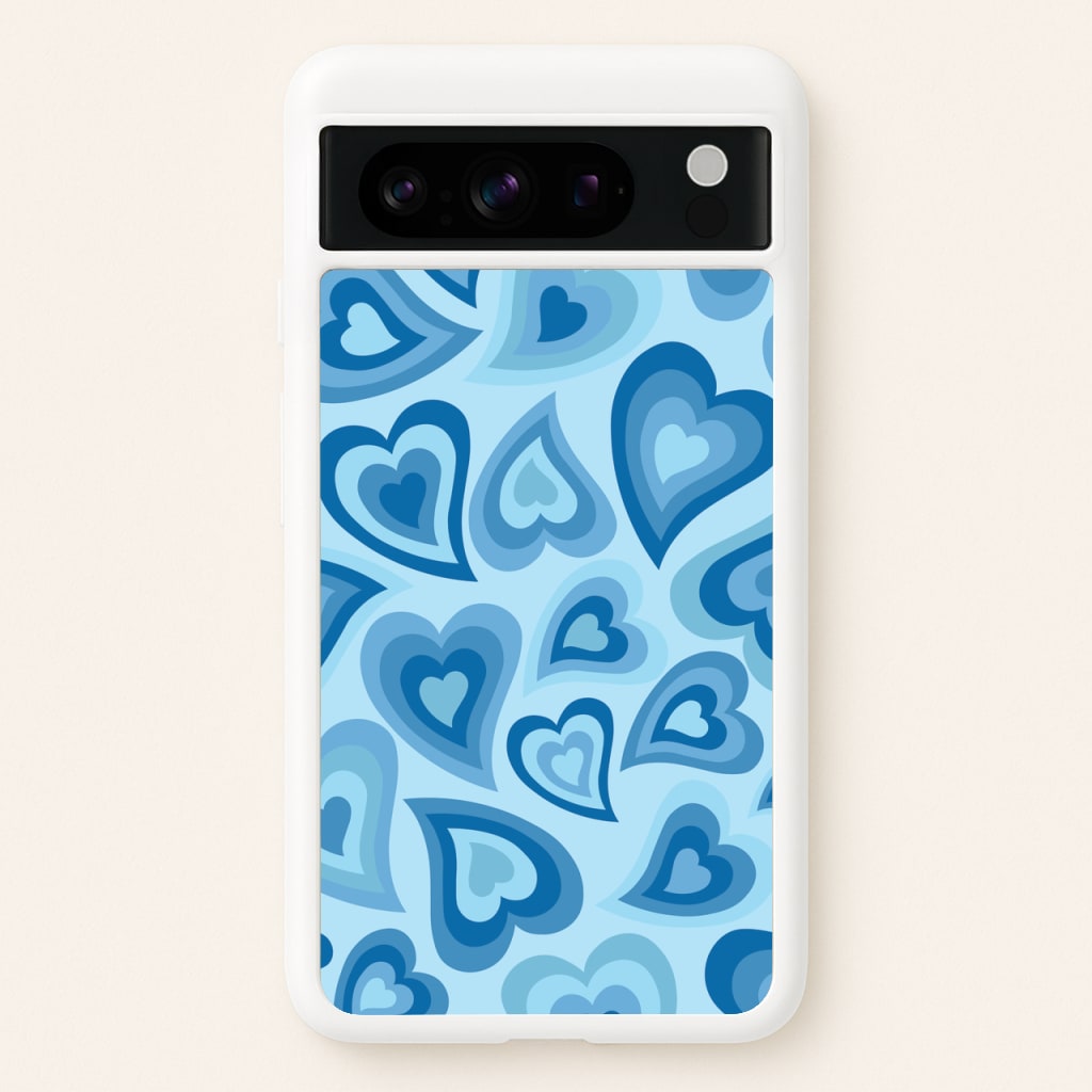 Blue Hearts - Trippy Patterns - Trippy Patterns Phone Case for Google Pixel 8 Pro