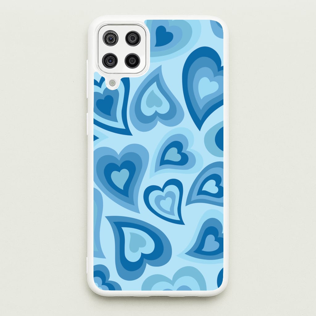 Blue Hearts - Trippy Patterns - Trippy Patterns Phone Case for Galaxy A12