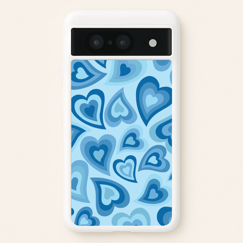Blue Hearts - Trippy Patterns - Trippy Patterns Phone Case for Google Pixel 8