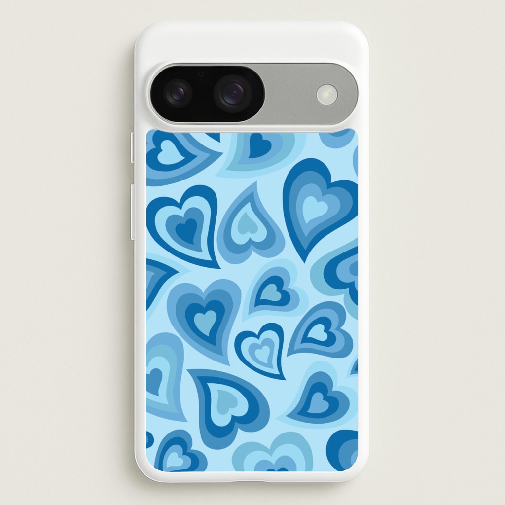 Blue Hearts - Trippy Patterns - Trippy Patterns Phone Case for Google Pixel 9 / 9 Pro