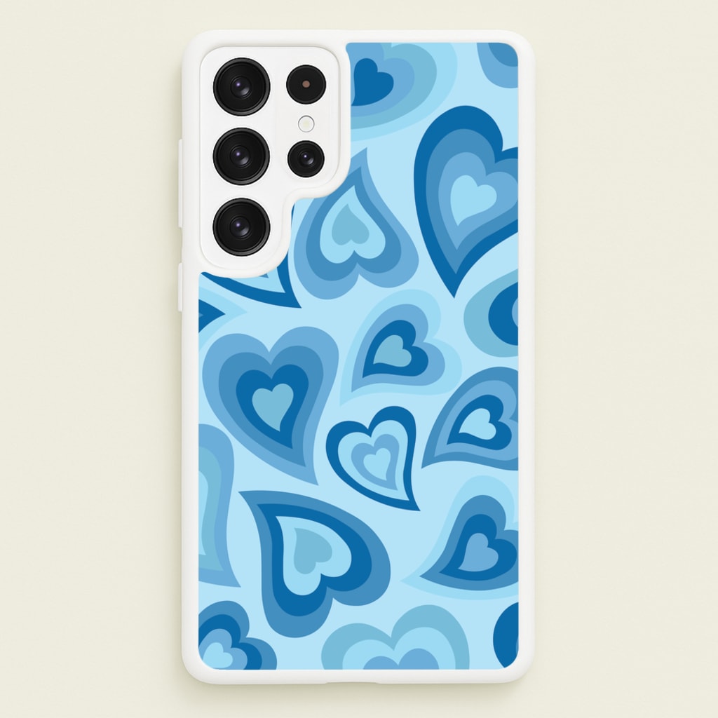Blue Hearts - Trippy Patterns - Trippy Patterns Phone Case for Galaxy S23 Ultra
