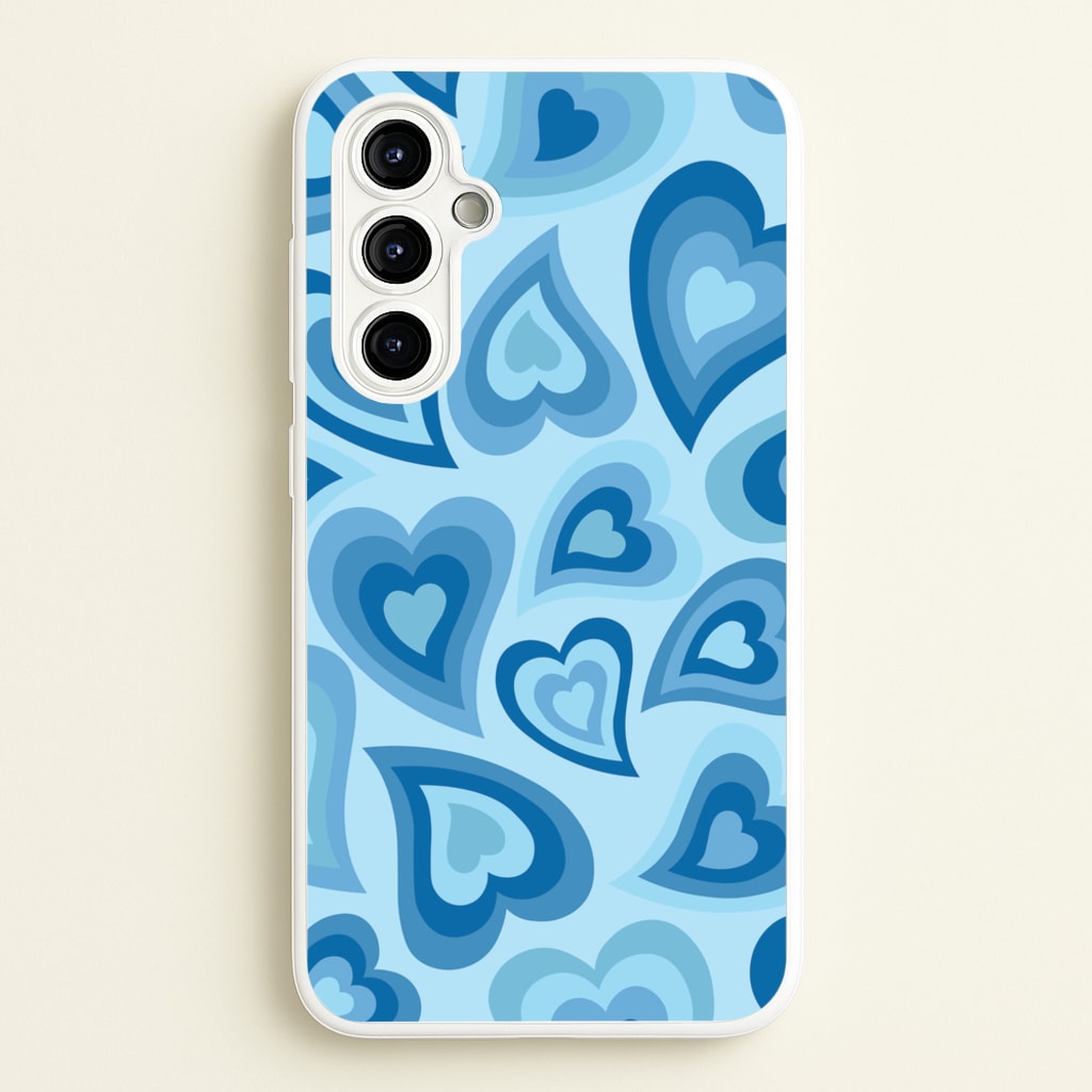 Blue Hearts - Trippy Patterns - Trippy Patterns Phone Case for Galaxy A54