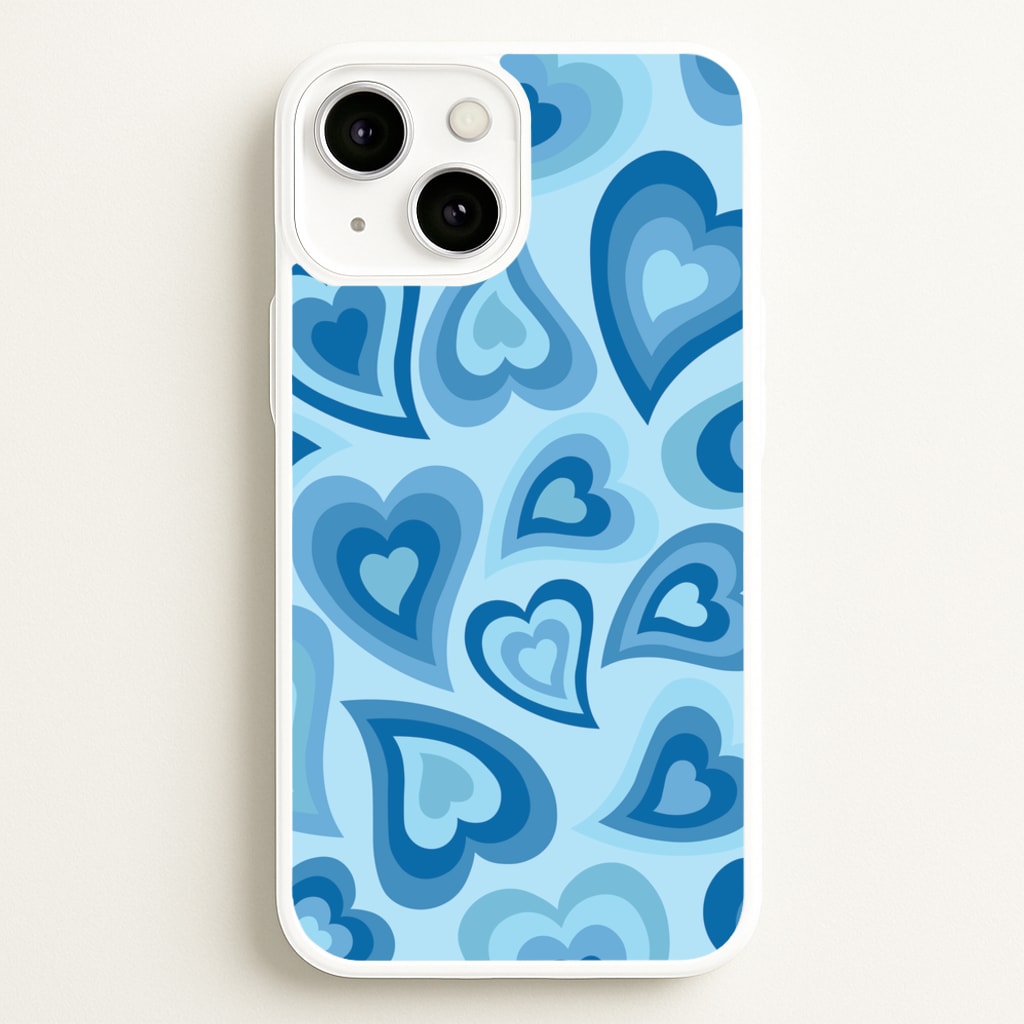 Blue Hearts - Trippy Patterns - Trippy Patterns Phone Case for iPhone 13 Mini