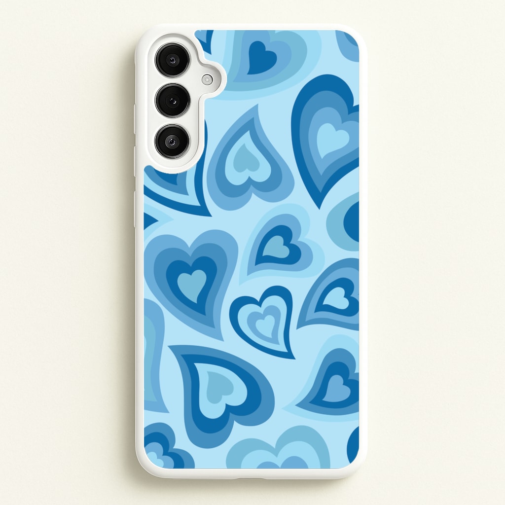 Blue Hearts - Trippy Patterns - Trippy Patterns Phone Case for Galaxy A36