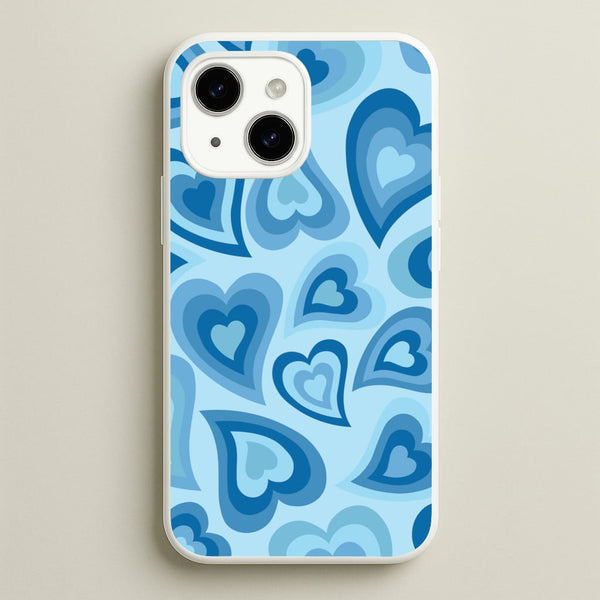 Blue Hearts - Trippy Patterns - Trippy Patterns Phone Case for iPhone 15