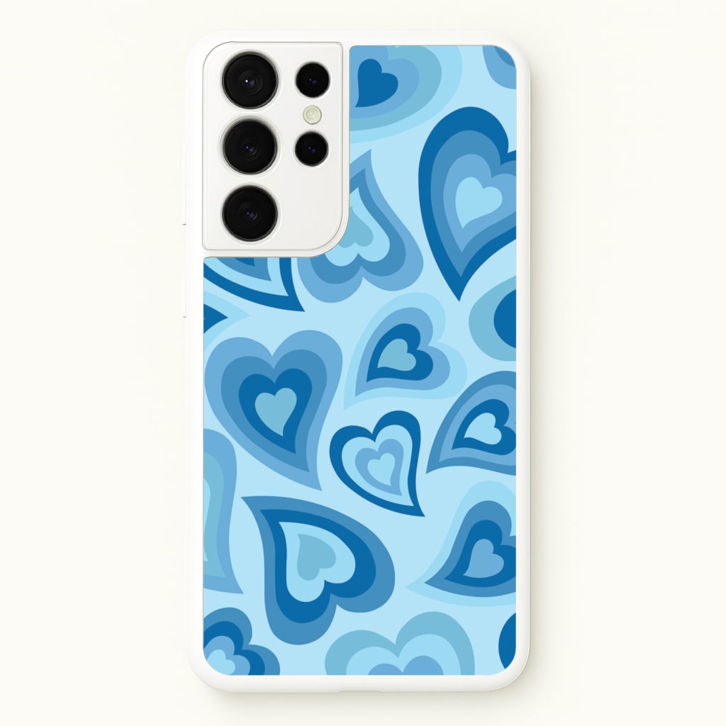 Blue Hearts - Trippy Patterns - Trippy Patterns Phone Case for Galaxy S21 Ultra