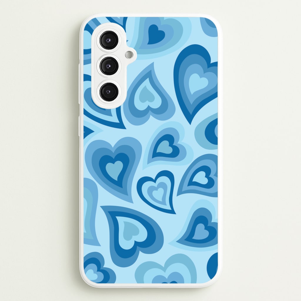Blue Hearts - Trippy Patterns - Trippy Patterns Phone Case for Galaxy S23FE