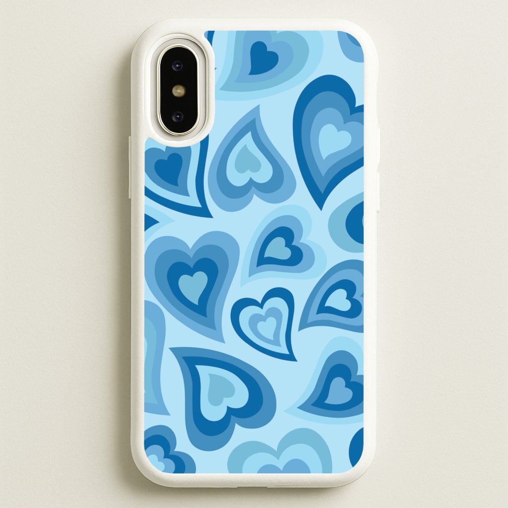 Blue Hearts - Trippy Patterns - Trippy Patterns Phone Case for iPhone X / XS