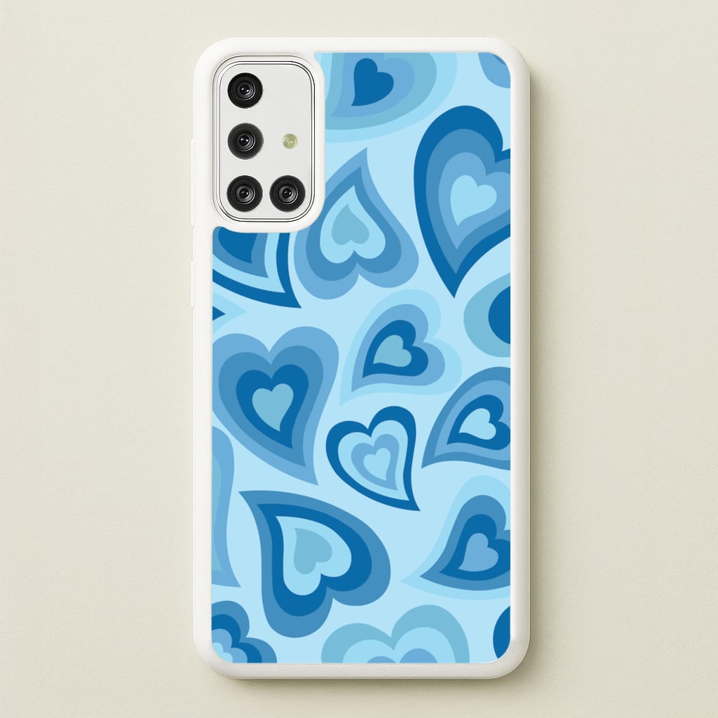 Blue Hearts - Trippy Patterns - Trippy Patterns Phone Case for Galaxy A71