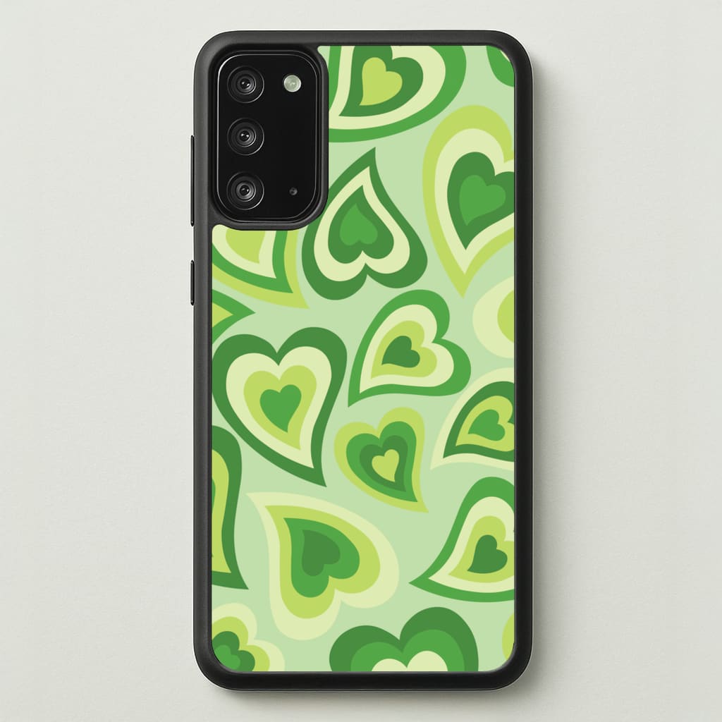 Green Hearts - Trippy Patterns - Trippy Patterns Phone Case for Galaxy Note 20