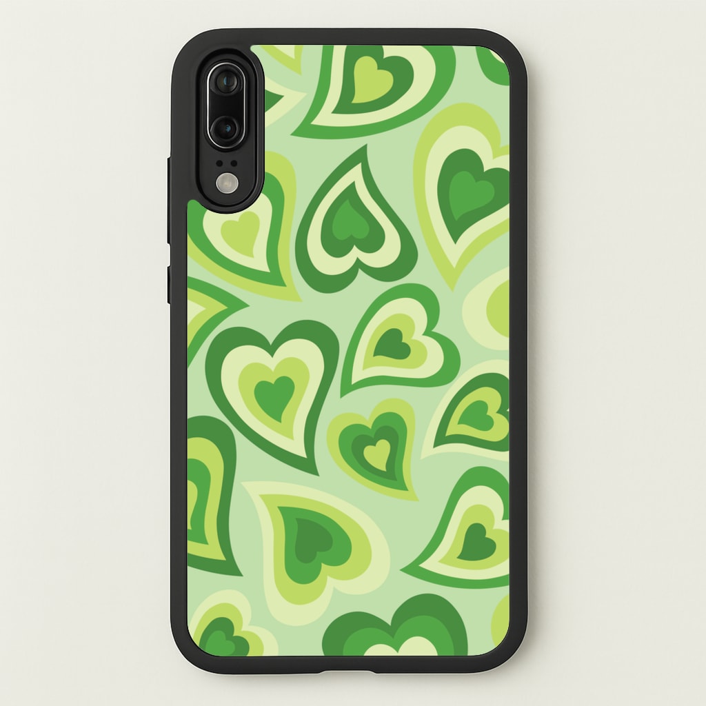 Green Hearts - Trippy Patterns - Trippy Patterns Phone Case for Huawei P20