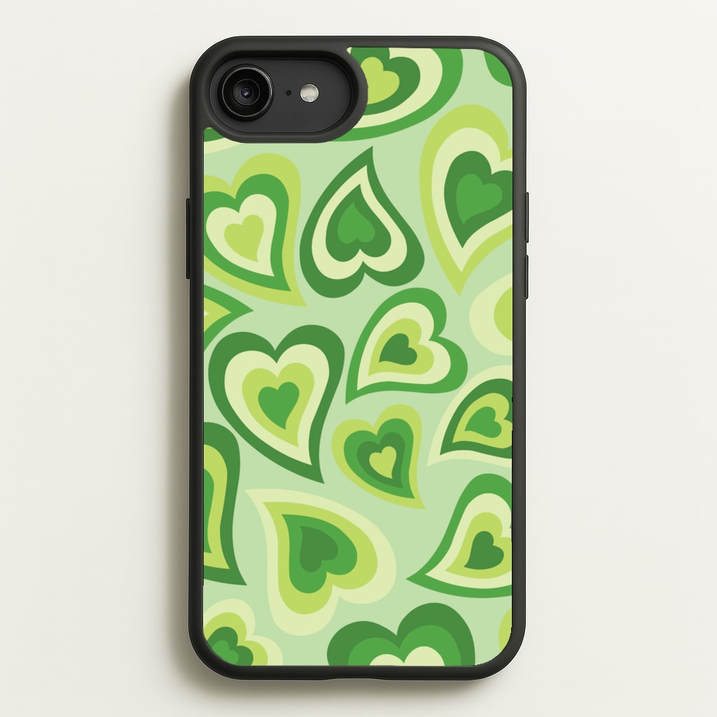 Green Hearts - Trippy Patterns - Trippy Patterns Phone Case for iPhone 6 Plus / 7 Plus / 8 Plus