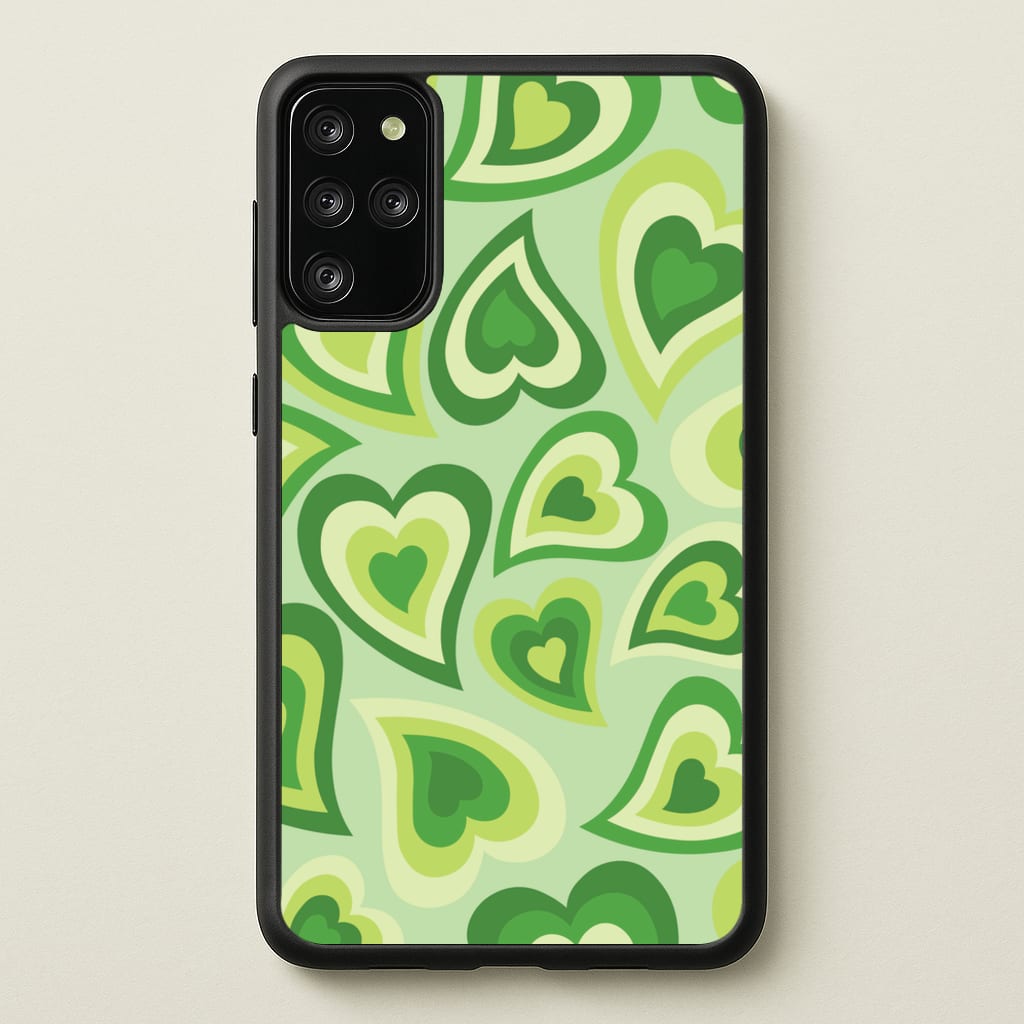 Green Hearts - Trippy Patterns - Trippy Patterns Phone Case for Galaxy S20 Plus