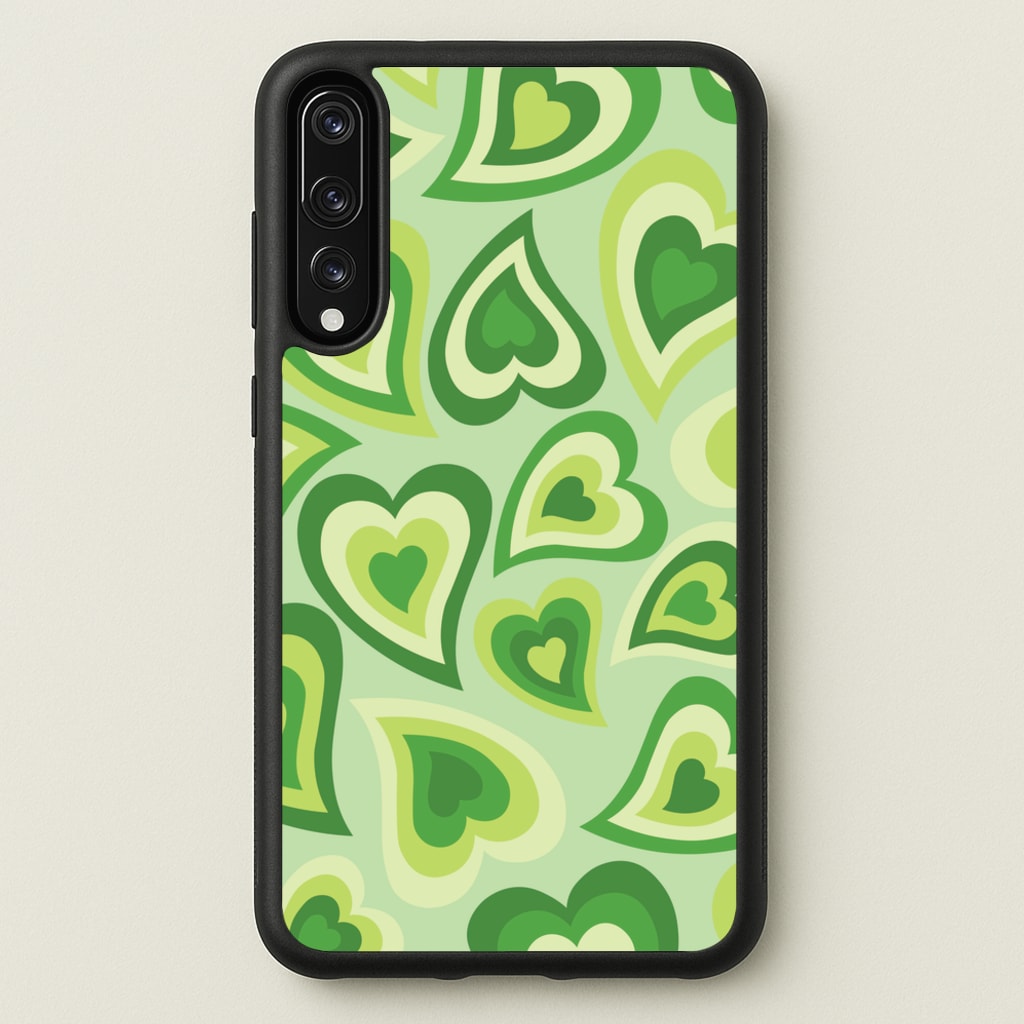 Green Hearts - Trippy Patterns - Trippy Patterns Phone Case for Huawei P20 Pro