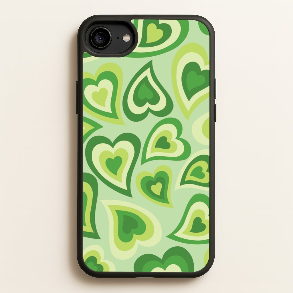 Green Hearts - Trippy Patterns - Trippy Patterns Phone Case for iPhone 6 / 7 / 8 / SE