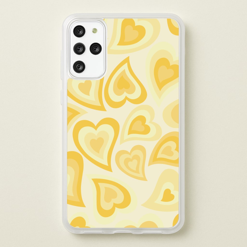 Yellow Hearts - Trippy Patterns - Trippy Patterns Phone Case for Galaxy S20 Plus