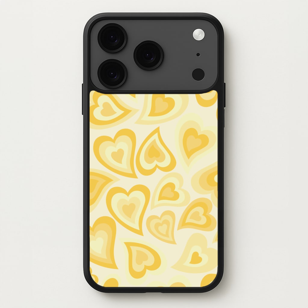 Yellow Hearts - Trippy Patterns Phone Case for iPhone 17 Pro Max