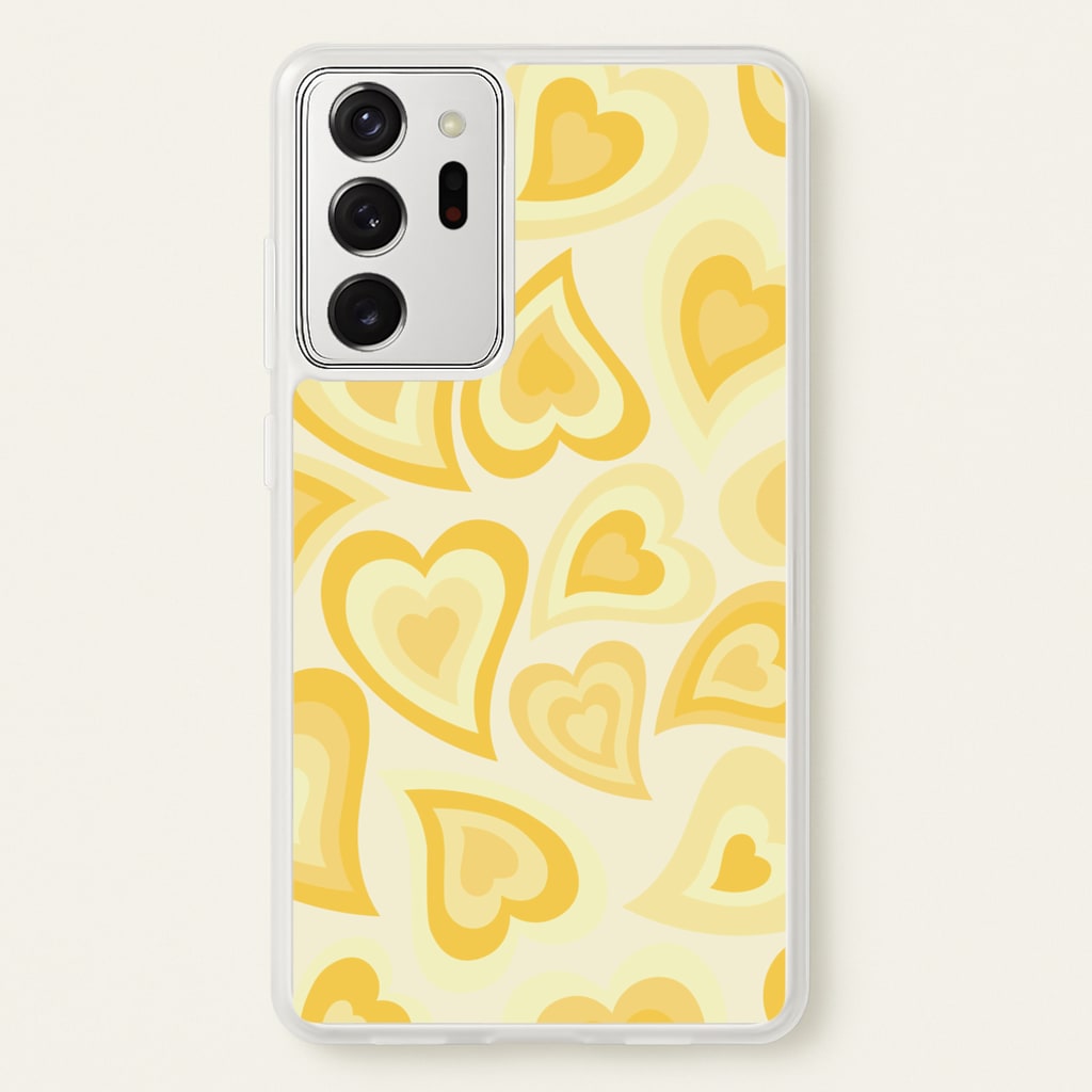 Yellow Hearts - Trippy Patterns - Trippy Patterns Phone Case for Galaxy Note 20 Ultra
