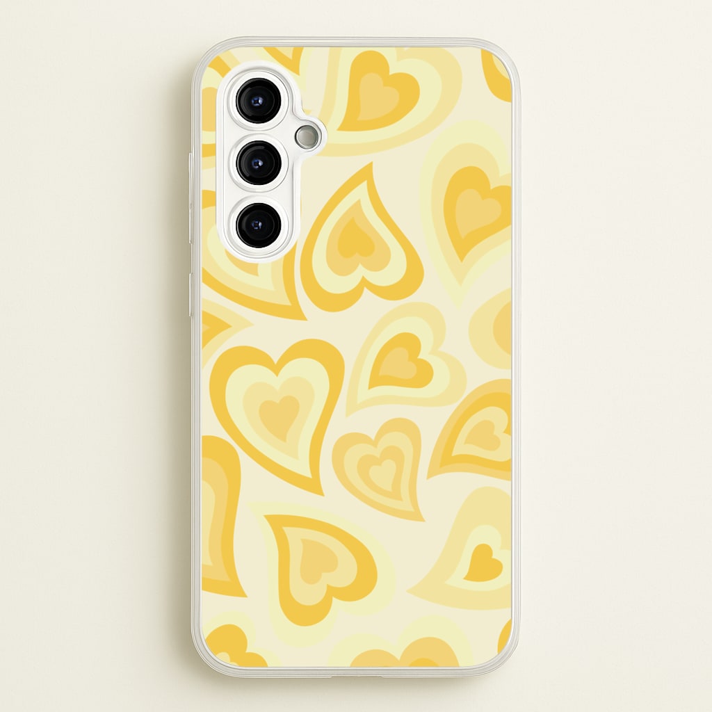 Yellow Hearts - Trippy Patterns - Trippy Patterns Phone Case for Galaxy A54