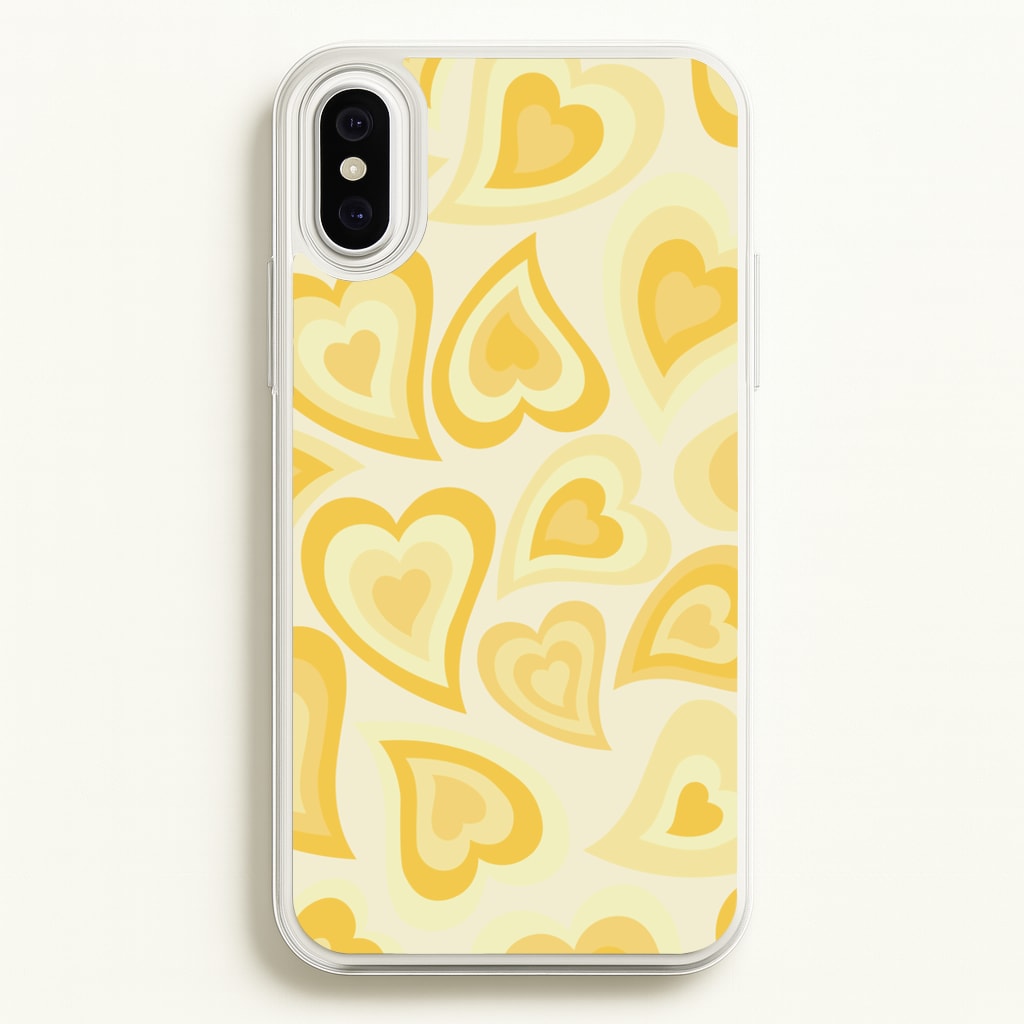 Yellow Hearts - Trippy Patterns - Trippy Patterns Phone Case for iPhone XS Max
