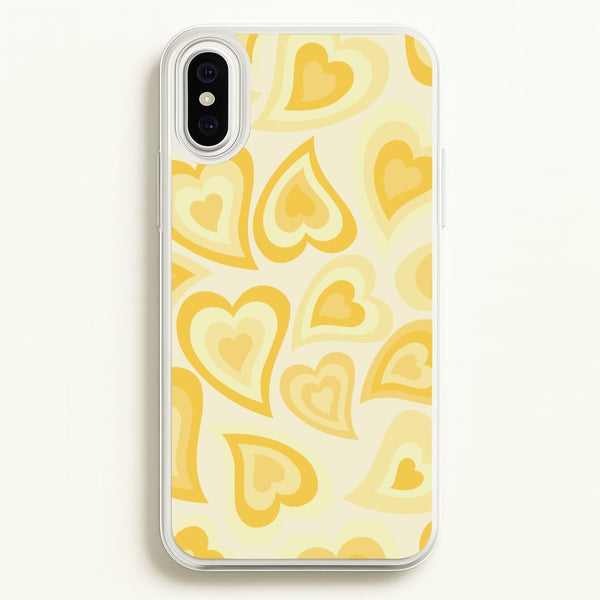Yellow Hearts - Trippy Patterns - Trippy Patterns Phone Case for iPhone XS Max