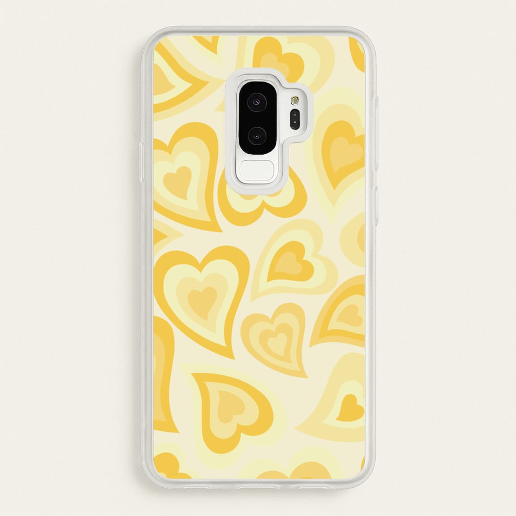 Yellow Hearts - Trippy Patterns - Trippy Patterns Phone Case for Galaxy S9 Plus