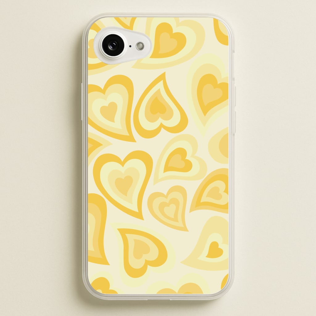 Yellow Hearts - Trippy Patterns - Trippy Patterns Phone Case for iPhone 16e