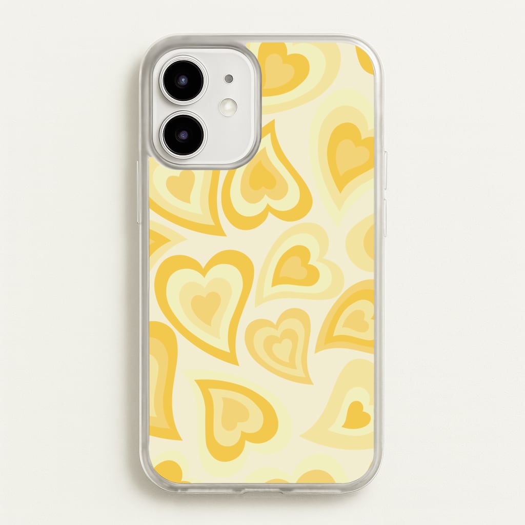 Yellow Hearts - Trippy Patterns - Trippy Patterns Phone Case for iPhone 12 / 12 Pro