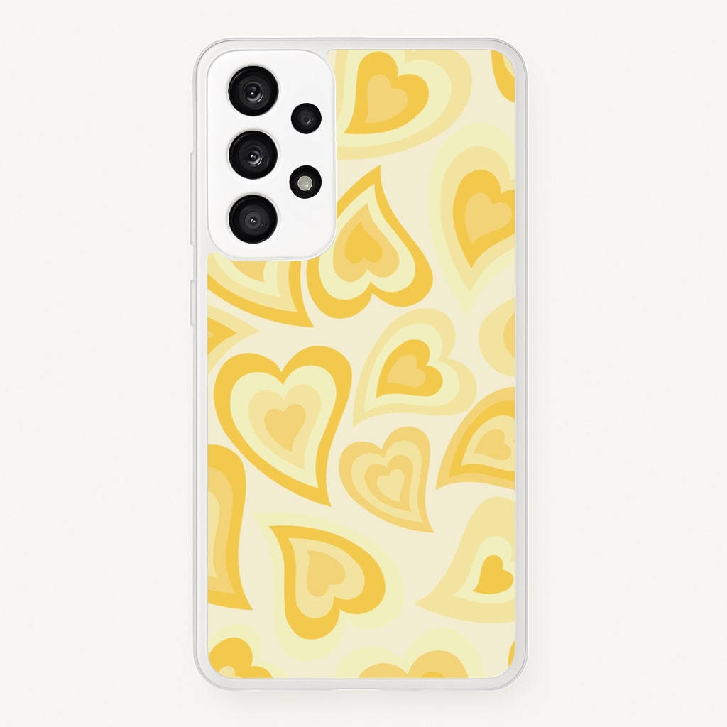 Yellow Hearts - Trippy Patterns - Trippy Patterns Phone Case for Galaxy A53