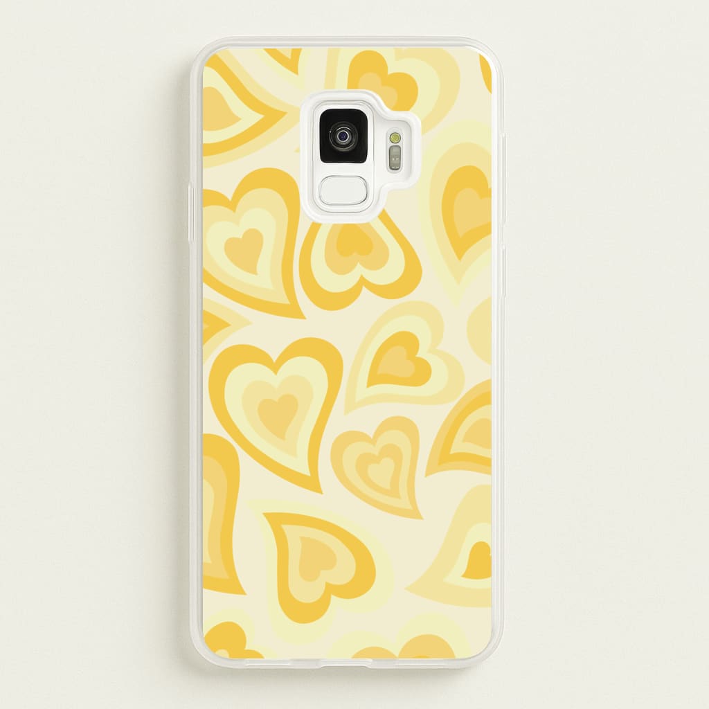 Yellow Hearts - Trippy Patterns - Trippy Patterns Phone Case for Galaxy S9