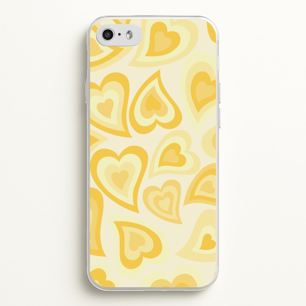 Yellow Hearts - Trippy Patterns - Trippy Patterns Phone Case for iPhone 5 / 5s / SE 2016