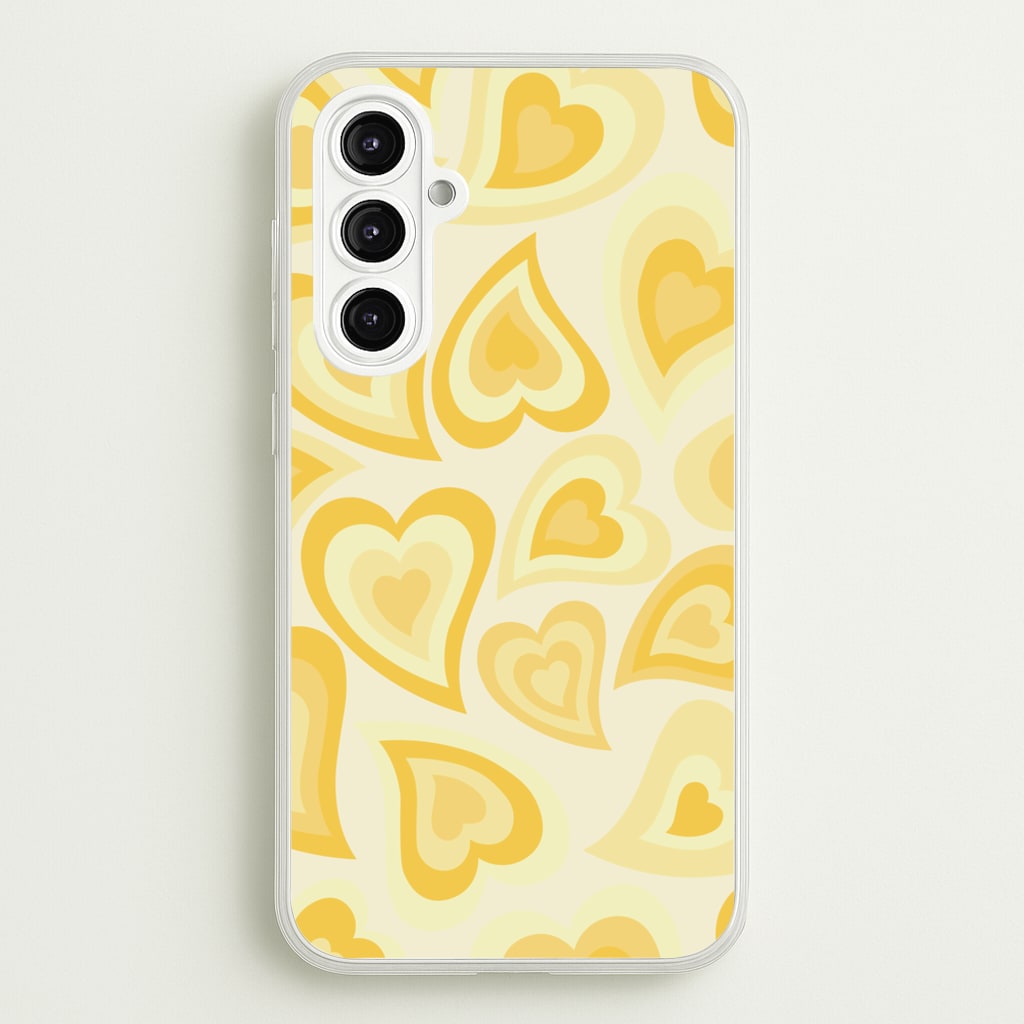 Yellow Hearts - Trippy Patterns - Trippy Patterns Phone Case for Galaxy A16