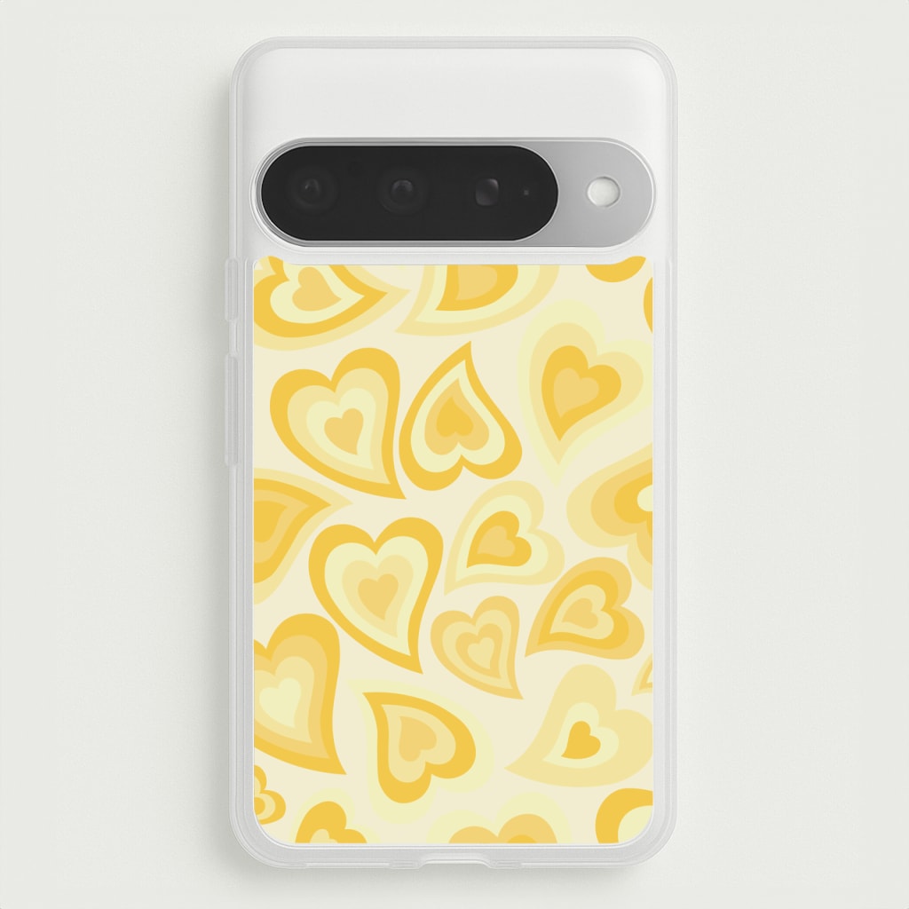 Yellow Hearts - Trippy Patterns Phone Case for Google Pixel 10 Pro XL