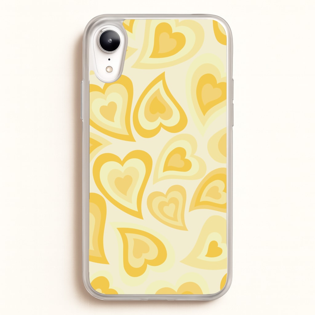 Yellow Hearts - Trippy Patterns - Trippy Patterns Phone Case for iPhone XR