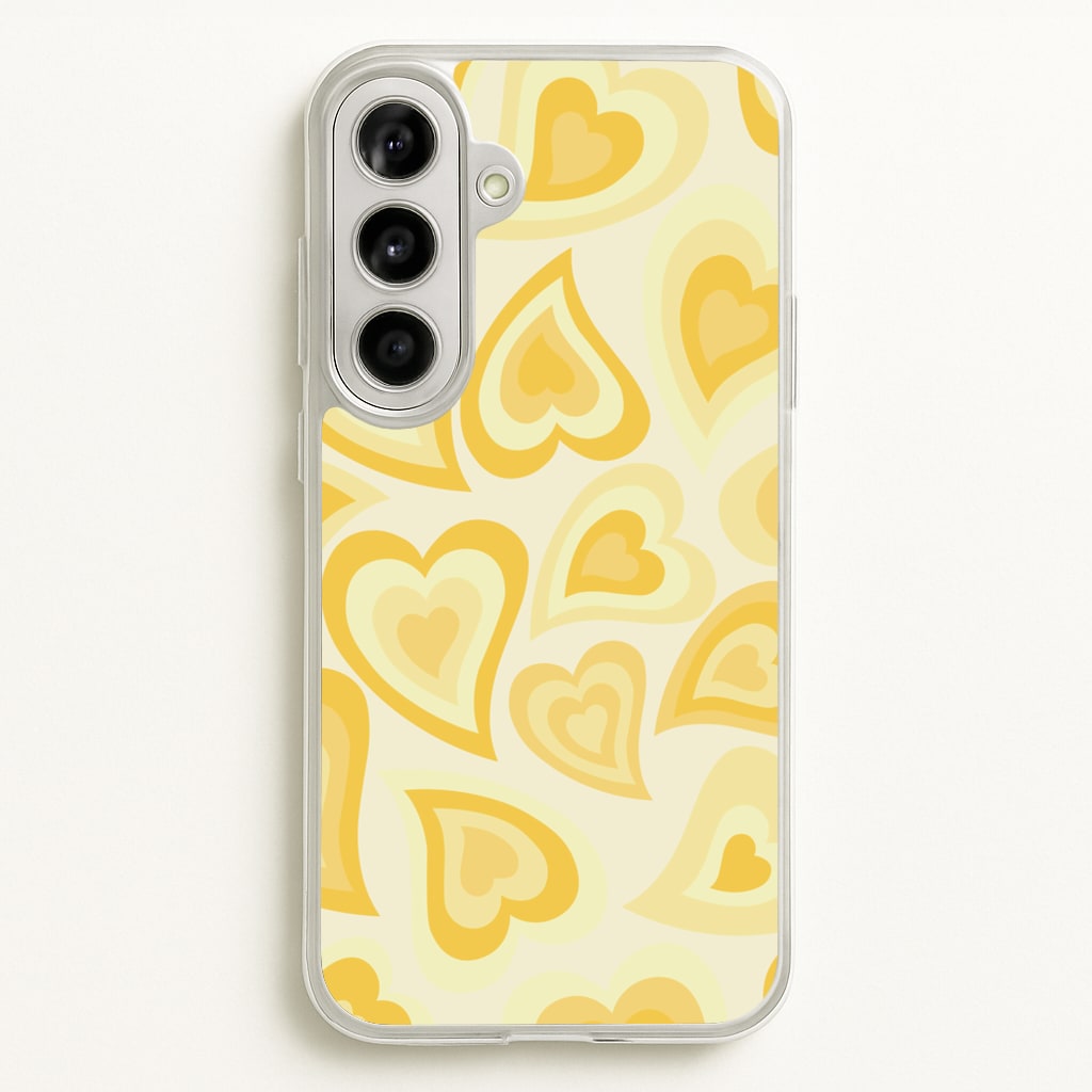 Yellow Hearts - Trippy Patterns - Trippy Patterns Phone Case for Galaxy A56