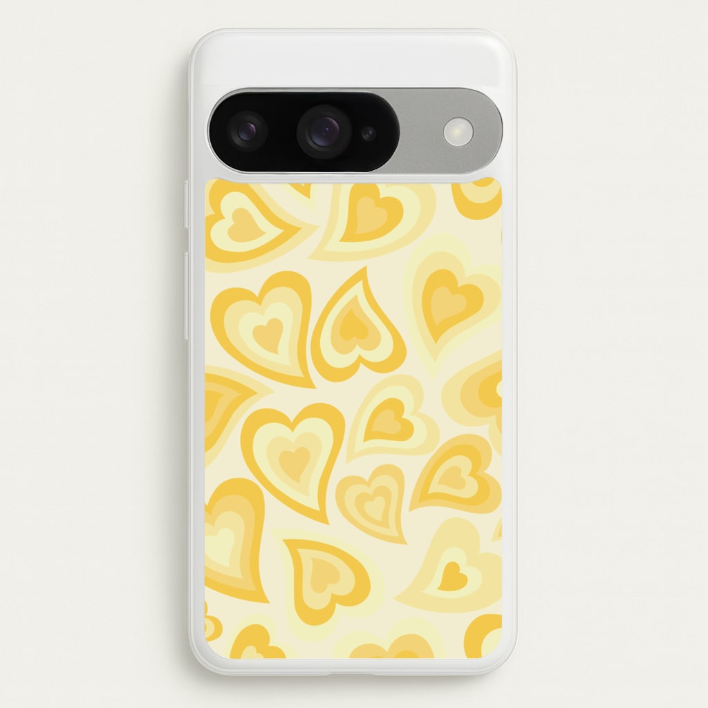 Yellow Hearts - Trippy Patterns Phone Case for Google Pixel 10 / 10 Pro