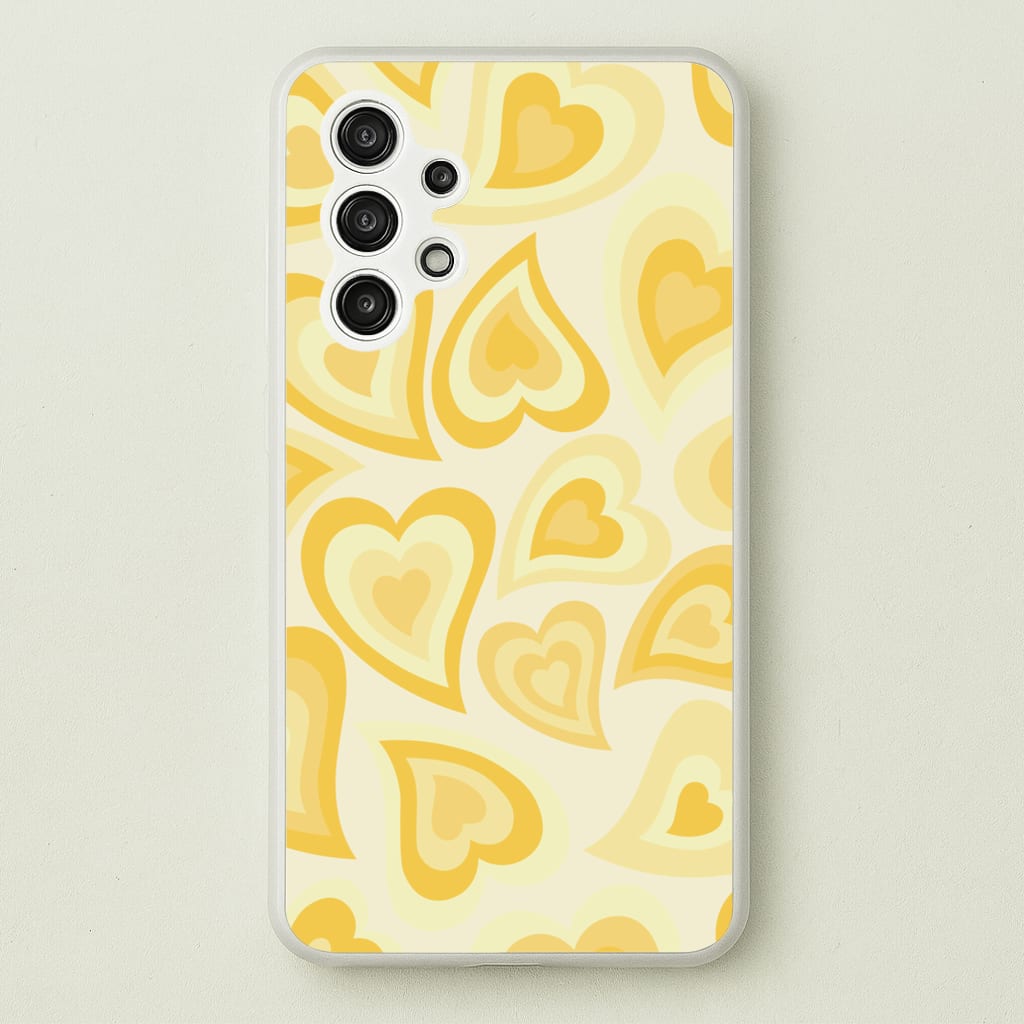 Yellow Hearts - Trippy Patterns - Trippy Patterns Phone Case for Galaxy A13